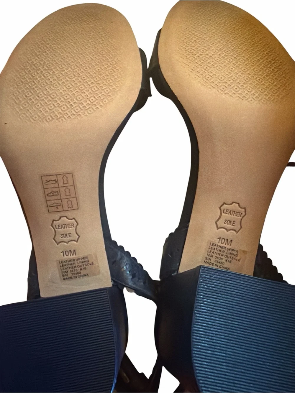 Tory Burch navy  Floral Cutout Leather Sandals